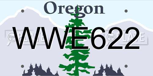 WWE622 Oregon License Plate