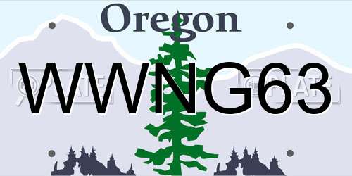 WWNG63 Oregon License Plate