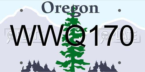 WWQ170 Oregon License Plate