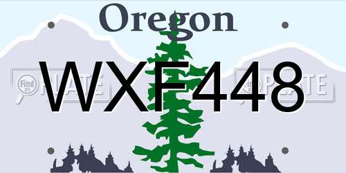 WXF448 Oregon License Plate