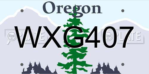 WXG407 Oregon License Plate