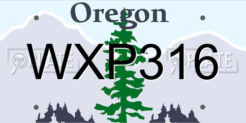 WXP316 Oregon License Plate