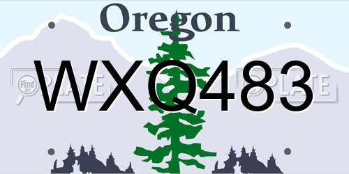 WXQ483 Oregon License Plate