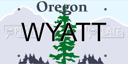 WYATT Oregon License Plate