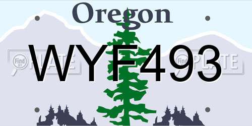 WYF493 Oregon License Plate