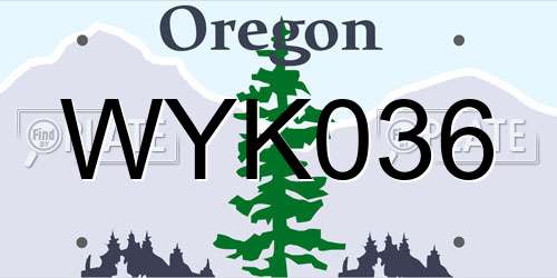 WYK036 Oregon License Plate