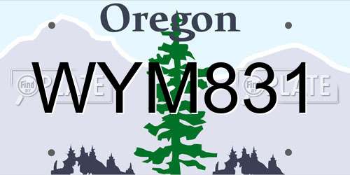 WYM831 Oregon License Plate