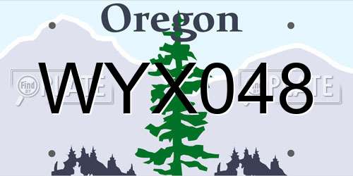 WYX048 Oregon License Plate