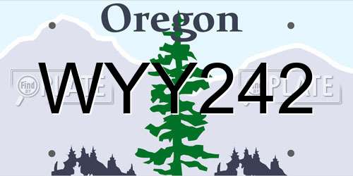 WYY242 Oregon License Plate