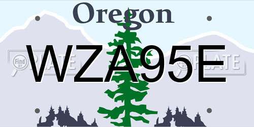 WZA95E Oregon License Plate