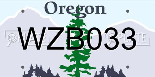 WZB033 Oregon License Plate