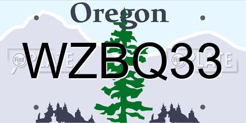 WZBQ33 Oregon License Plate