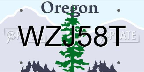 WZJ58T Oregon License Plate
