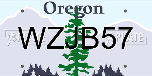 WZJB57 Oregon License Plate