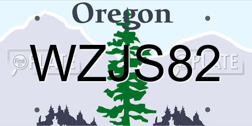 WZJS82 Oregon License Plate