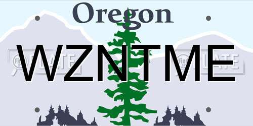 WZNTME Oregon License Plate