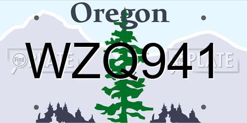 WZQ941 Oregon License Plate
