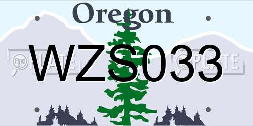 WZS033 Oregon License Plate