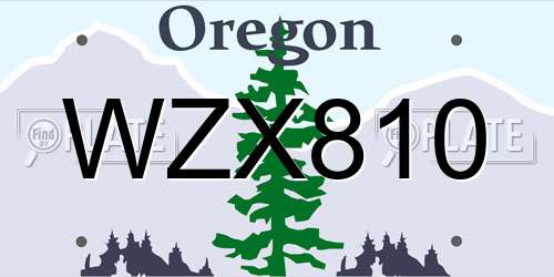 WZX810 Oregon License Plate