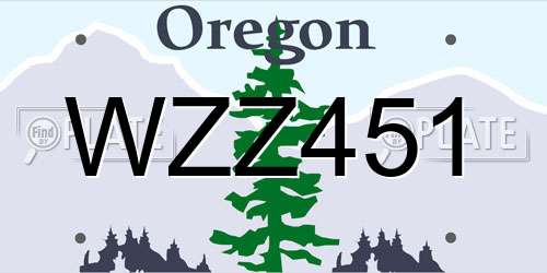 WZZ451 Oregon License Plate