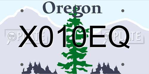 X010EQ Oregon License Plate