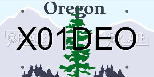 X01DEO Oregon License Plate