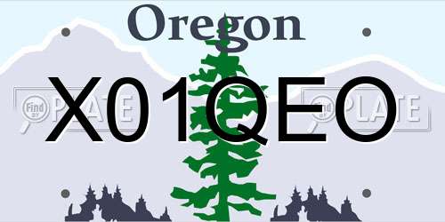 X01QEO Oregon License Plate