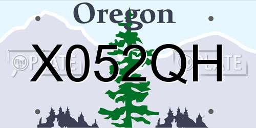 X052QH Oregon License Plate