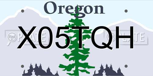 X05TQH Oregon License Plate