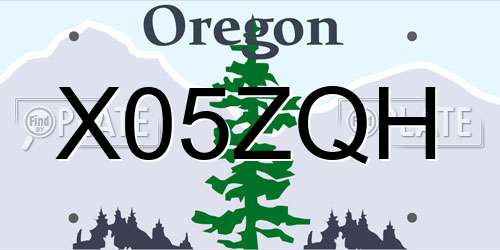 X05ZQH Oregon License Plate