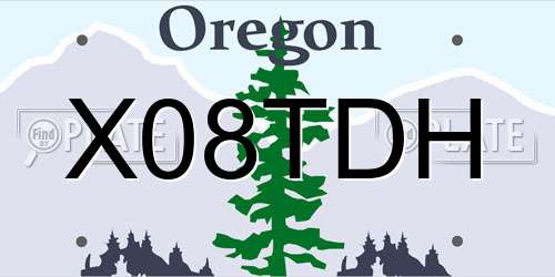 X08TDH Oregon License Plate