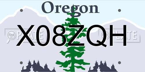 X08ZQH Oregon License Plate