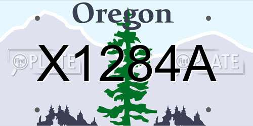 X1284A Oregon License Plate