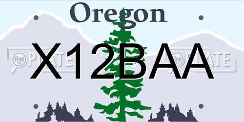 X12BAA Oregon License Plate