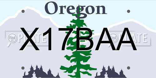 X17BAA Oregon License Plate