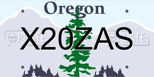 X20ZAS Oregon License Plate