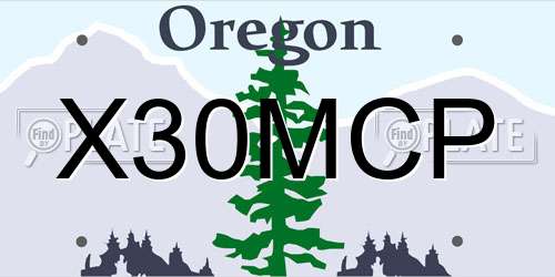 X30MCP Oregon License Plate