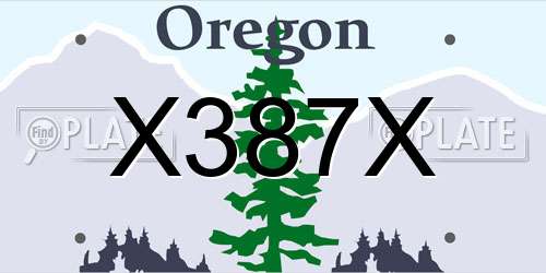 X387X Oregon License Plate