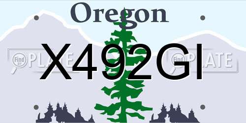 X492GI Oregon License Plate