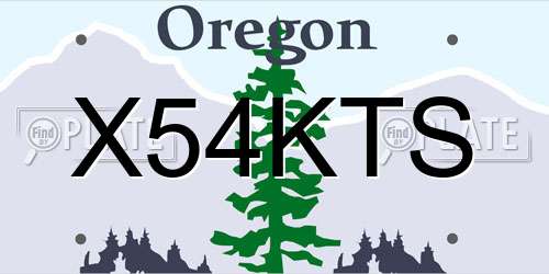 X54KTS Oregon License Plate