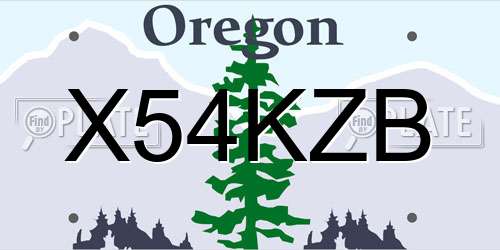 X54KZB Oregon License Plate