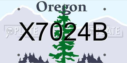X7024B Oregon License Plate