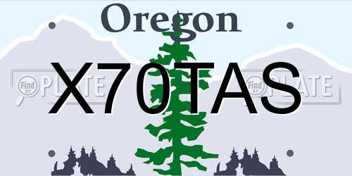 X70TAS Oregon License Plate