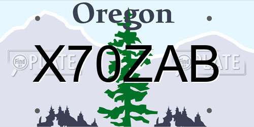 X70ZAB Oregon License Plate