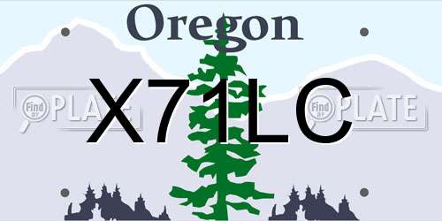 X71LC Oregon License Plate