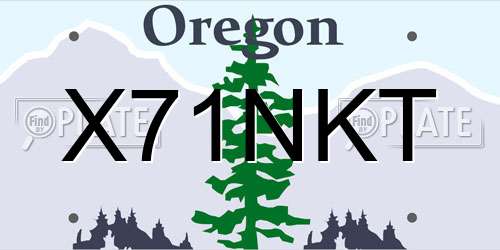 X71NKT Oregon License Plate