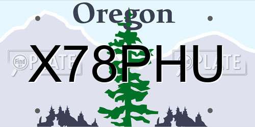 X78PHU Oregon License Plate