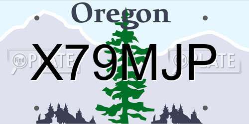 X79MJP Oregon License Plate