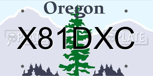 X81DXC Oregon License Plate