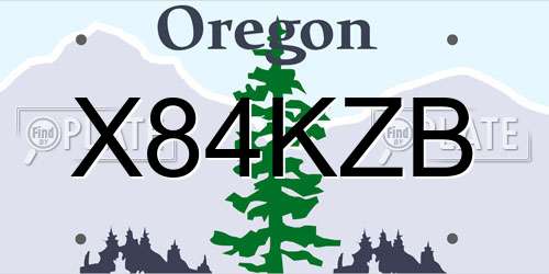 X84KZB Oregon License Plate